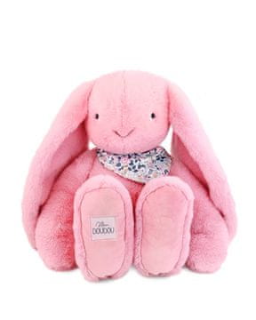 DouDou ET Compagnie Doudou Plišasti zajec XXL s šalom roza 50 cm