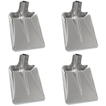 Vidaxl Glava lopate 4 pcs srebrna 43 x 32,5 cm Aluminij