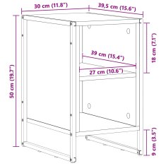 Vidaxl Nočna omarica Sonoma 39,5 x 30 x 50 cm Konstruiran les