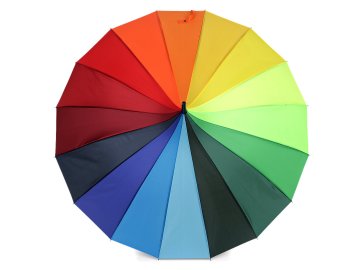 Damski dežnik pagoda z usnjenim ročajem - večbarvni