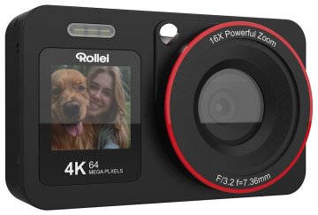 Rollei Compactline 64 Dual Screen/ 64 MPix/ 18x digitalni zoom/ 2,8 in 1,4-palčni LCD/ 4K video/ črna