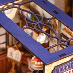 RoboTime 3D lesena sestavljanka Miniaturna hiša Čajnica za trenutke dobrega počutja