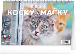 Namizni koledar Mačke - Mačke CZ/SK 2026