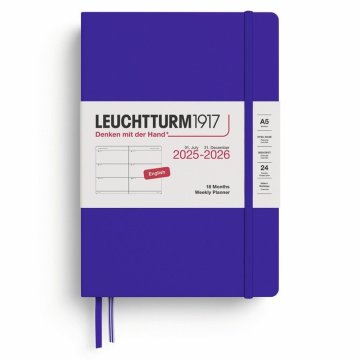 Leuchtturm1917 Tedenski planer 2026 srednji (A5) 18 mesecev s črnilom