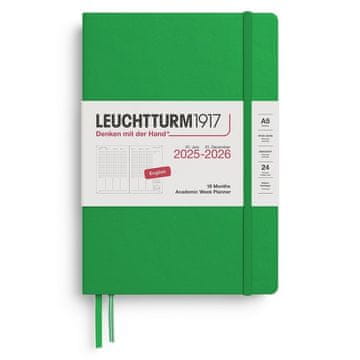 Leuchtturm1917 Academic Week Planner 2026 Medium (A5) 18 mesecev Spring Leaf