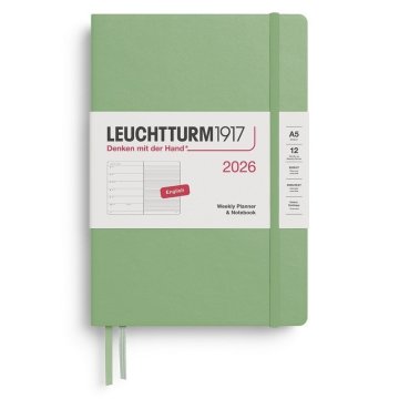 Leuchtturm1917 Tedenski planer in beležnica 2026 Medium (A5) Sage