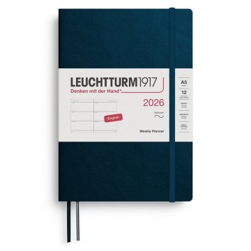 Leuchtturm1917 Tedenski planer 2026 srednji (A5) Deep Sea