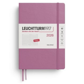 Leuchtturm1917 Dnevni planer 2026 srednji (A5) Dusty Rose
