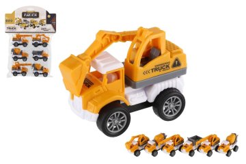 Teddies Avtomobilska gradnja mini 6 kosov plastike 7-8 cm za povratno raztezanje