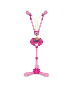 PLEJO Stojalo z 2 mikrofonoma - roza