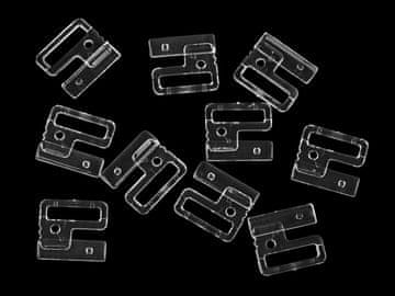 20 mm široki plastični gumbi za zapenjanje kopalk - prozorni (20 parov)