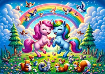 ART PUZZLE Sestavljanka Enorožci z mavrico 25 kosov