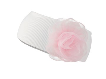 Bombažni naglavni trak za dojenčka z dekoracijo - Off White flower