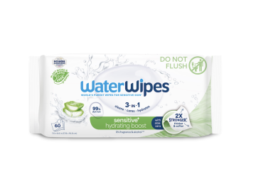 WATERWIPES Vlažilni robčki Hidratantni čistilni robčki z aloe vero 3v1 60 kosov
