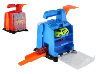 Garaža + 2 avtomobila plastika z mehanizmom za izmet