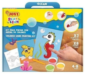 JOVI PLAY&FUN komplet za barvanje s peskom 12 kosov - Ocean