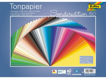 FOLIA Tonski papir 50 kosov (25x35 cm, 130 g)