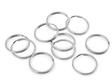 Obesek za ključe Ø25 mm ploščat - nikelj (100 kosov)