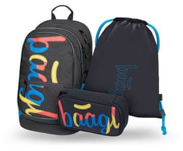 BAAGL SET 3 Core Logo mix: nahrbtnik, peresnica, torba GRS