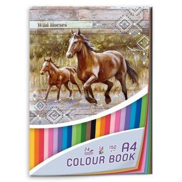 Barvni papirni blok A4 Divji konji