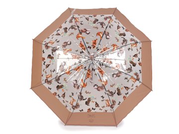 Ženski / dekliški prozorni dežnik z izmetom mačke - bež