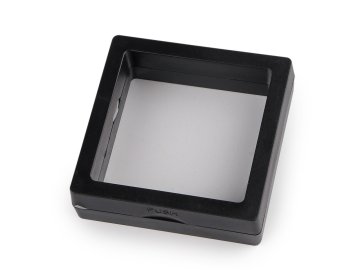 Škatla s prozorno folijo za razstavljanje in pakiranje daril 7x7 cm - črna