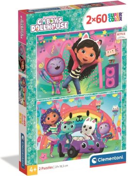 Clementoni Sestavljanka Gabiina čarobna hiša: veselite se z nami 2x60 kosov