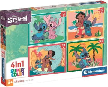 Clementoni Stitch Puzzle 4v1 (12+16+20+24 kosov)