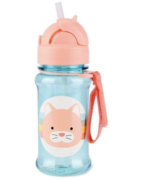 SKIP HOP Zoo tritan steklenička s slamico 355ml Kitty 12m+
