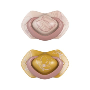 CANPOL BABIES Simetrični silikonski dudo Light touch GOLD 18m+ 2 kosa roza