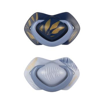 CANPOL BABIES Simetrični silikonski dudo Light touch GOLD 18m+ 2 kosa modra