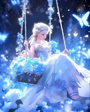 NORIMPEX Diamantna slika Elsa na gugalnici 30x40cm