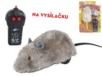 R/C miška 15 cm 2,4 GHz na baterije - mešanica barv (siva, bela)