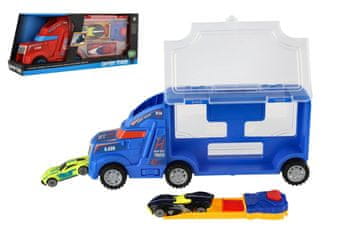 Avto tovornjak transporter + avto 2 kosa plastike 28cm prosti tek 2 barvi