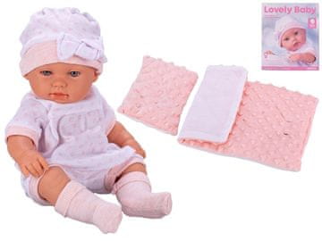 Otroško trdo telo 33 cm roza z odejami