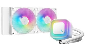 Vodni hladilnik DEEPCOOL LE240 V2/ 2x120 PWM ARGB ventilator / zaslon / bela