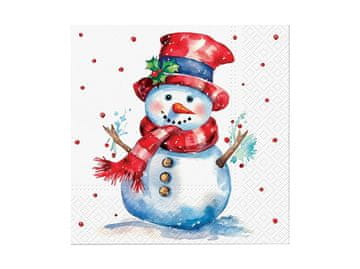 Serviete 20 kosov Akvarelni snežak 33x33 cm