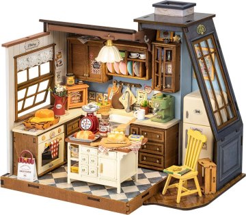 ROBOTIME Rolife DIY House: peka v kuhinji z osvetlitvijo LED