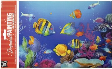 CRAFT ID Diamantna poslikava na deski Riba 29x21cm