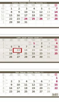 Stenski koledar 2026 - Trije meseci zloženi sivo