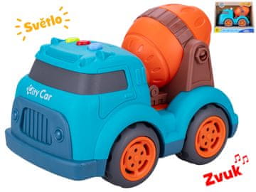 Gradbeni mešalnik avto 17 cm s prostim tekom na baterije s svetlobo in zvokom