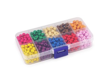 Komplet lesenih kroglic v škatli - mix