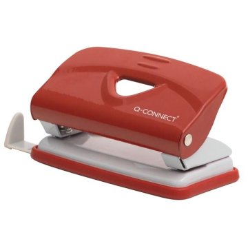 Q-Connect luknjač, 10 listov, rdeč