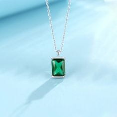 AVESTLINE Srebrna verižica z zelenim 5A cirkonom