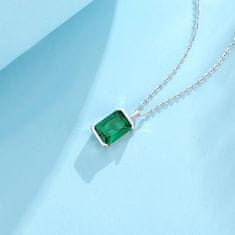 AVESTLINE Srebrna verižica z zelenim 5A cirkonom