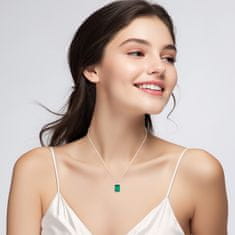 AVESTLINE Srebrna verižica z zelenim 5A cirkonom