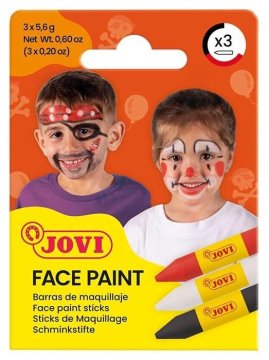 JOVI svinčniki za obraz 3x5,6g - rdeči, beli in črni