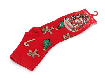 Ženske / dekliške božične nogavice - rdeči medenjaki