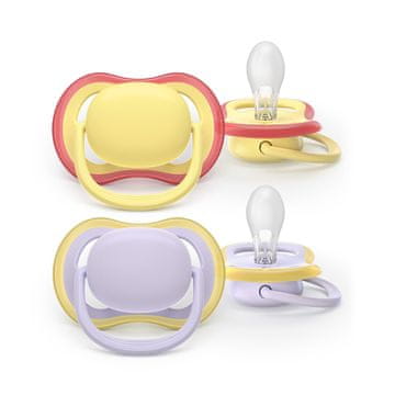 Philips AVENT Ultra zračni dudelec vijolična/rumena 0-6m deklica, 2 kosa