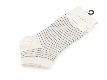 Bombažne gležnjarske nogavice za ženske/moške - krem svetle črte